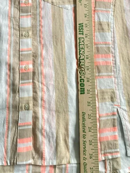 Vineyard Vines Weekend Button Down Blouse Women's 10 NWT 3/4 Sleeves Coastal $98 - Picture 9 of 9